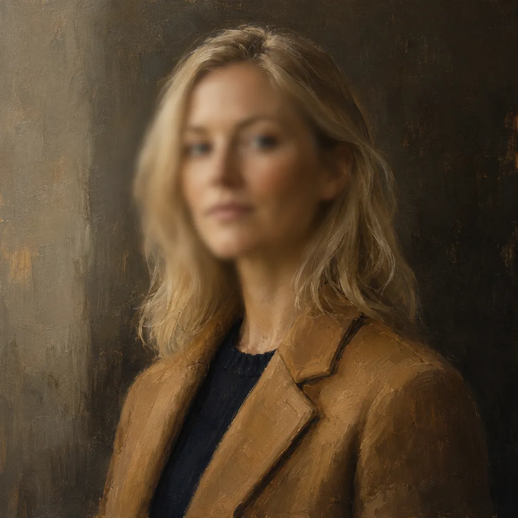 Hana Sørensen, Associate on the Desk, painted in oil on linen